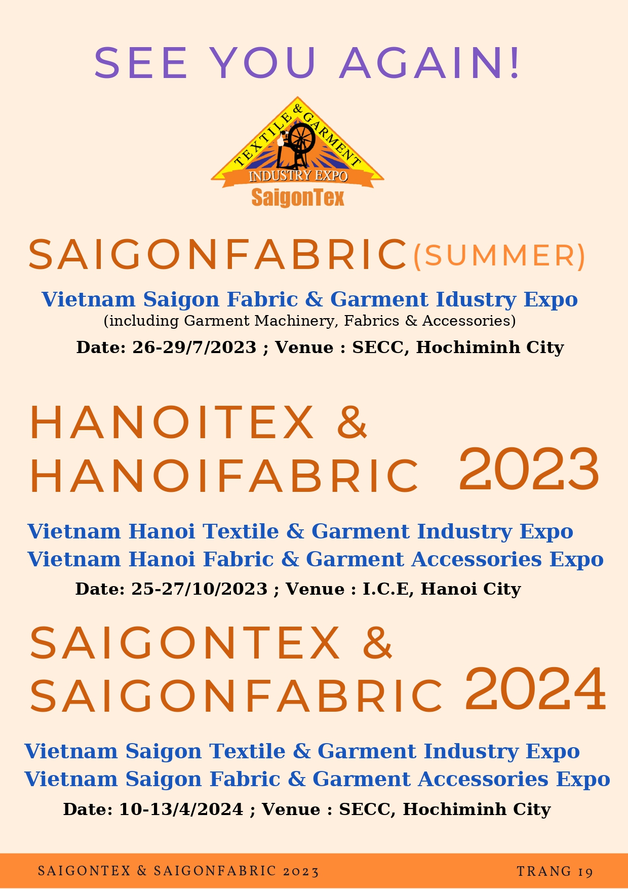 SaigonTex – SaigonFabric 5 – 8/ 4/2023