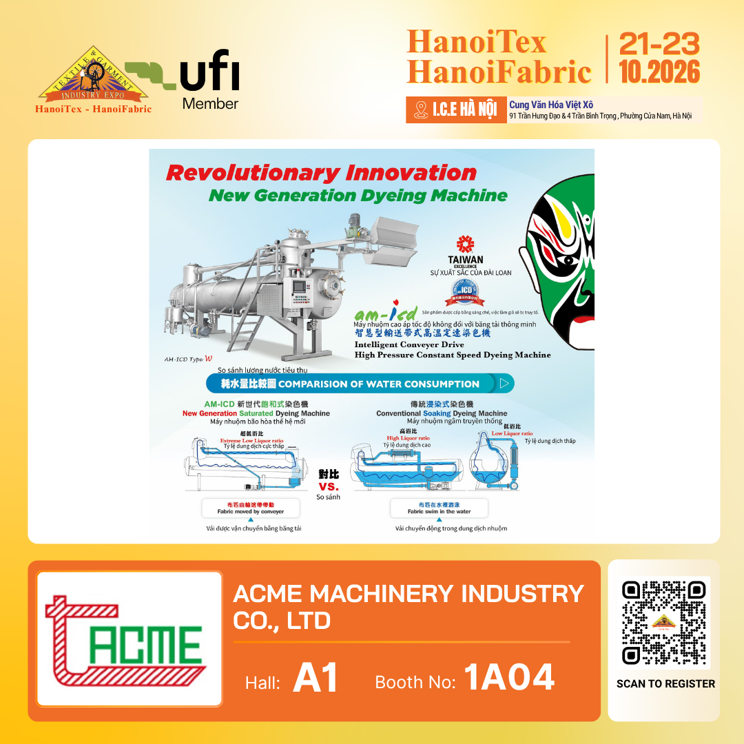 ACME MACHINERY INDUSTRY CO., LTD. - Nhà trưng bày tiêu biểu HanoiTex - HanoiFabric 2026