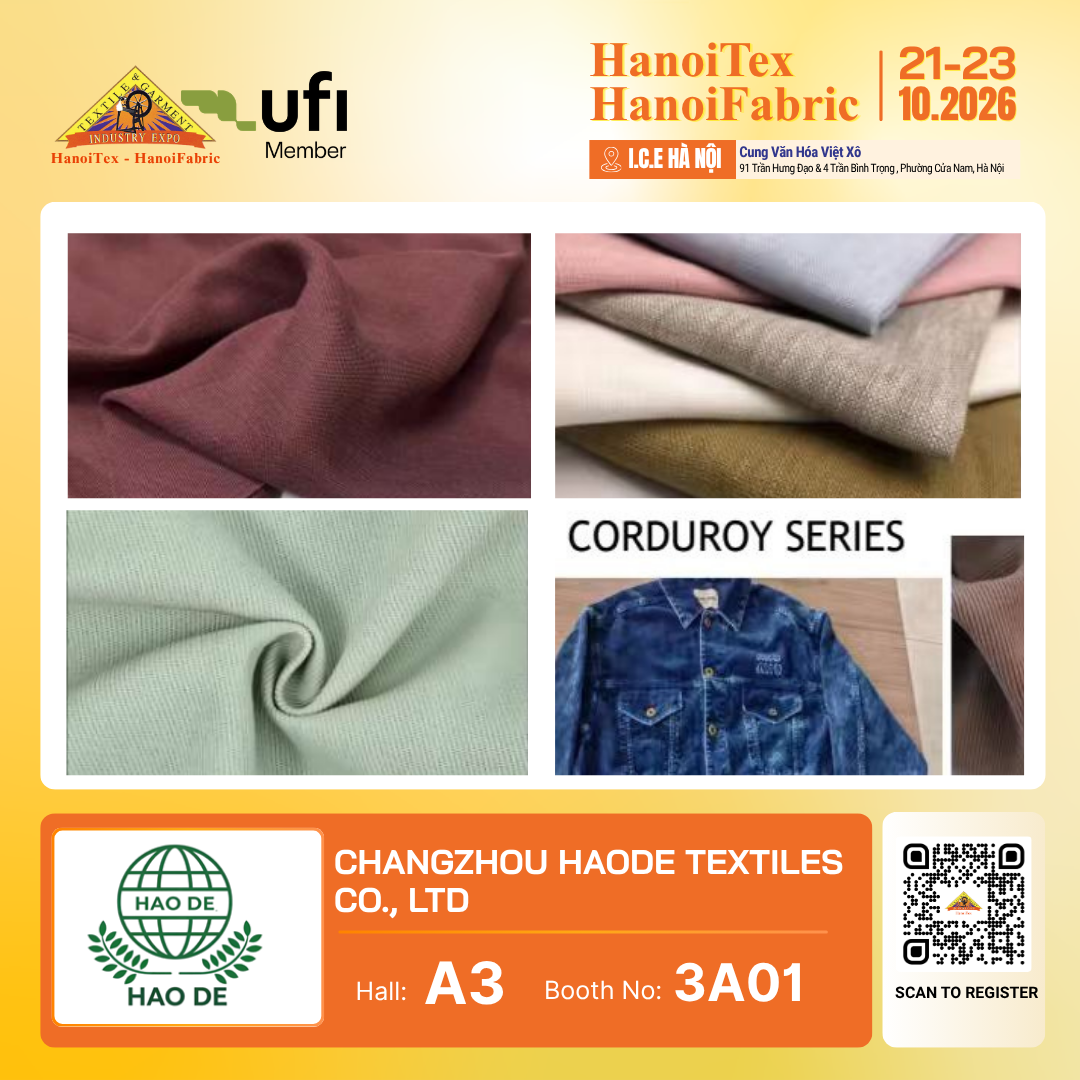 CHANGZHOU HAODE TEXTILES CO., LTD. - Nhà trưng bày tiêu biểu HanoiTex - HanoiFabric 2026