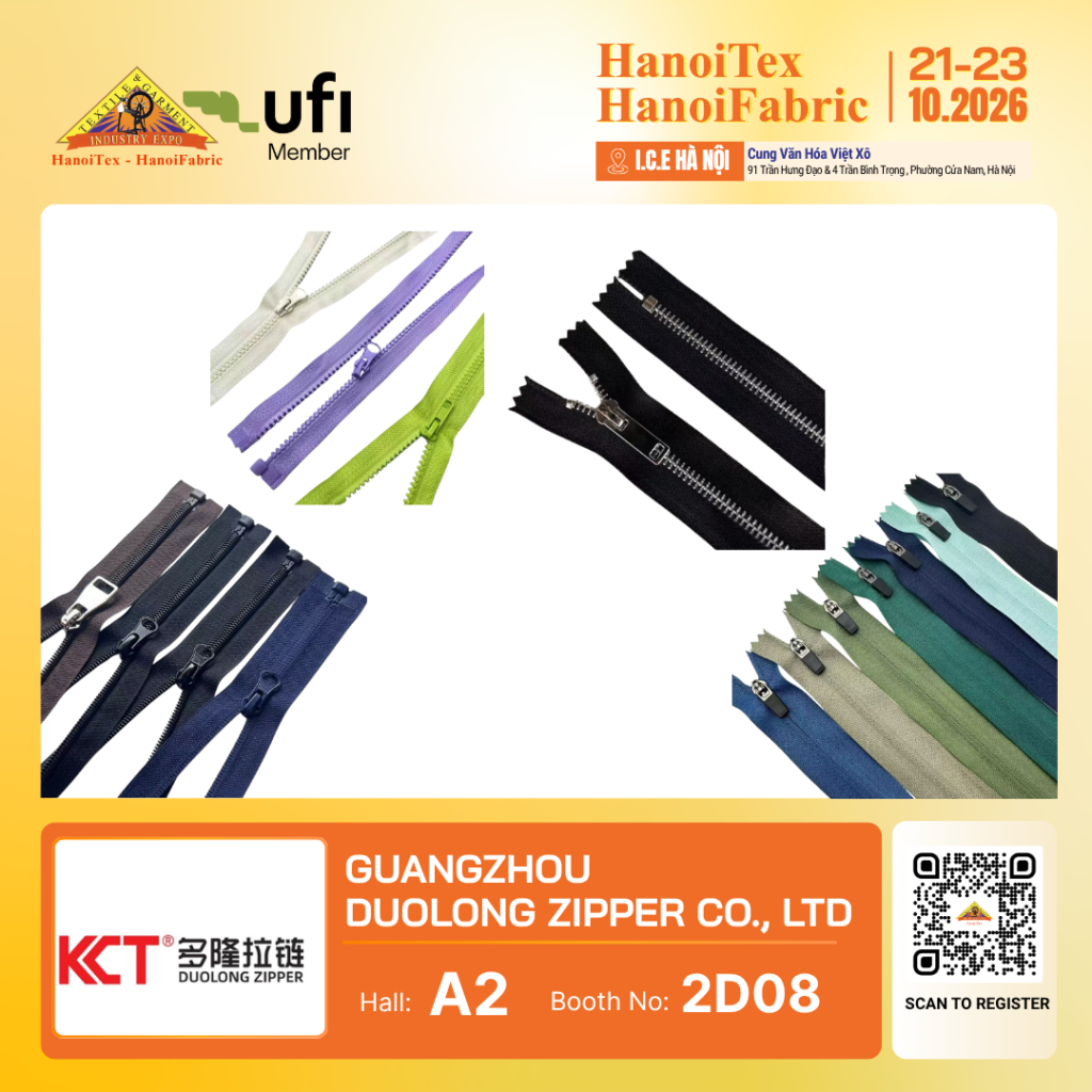GUANGZHOU DUOLONG ZIPPER CO., LTD. - Nhà trưng bày tiêu biểu HanoiTex - HanoiFabric 2026