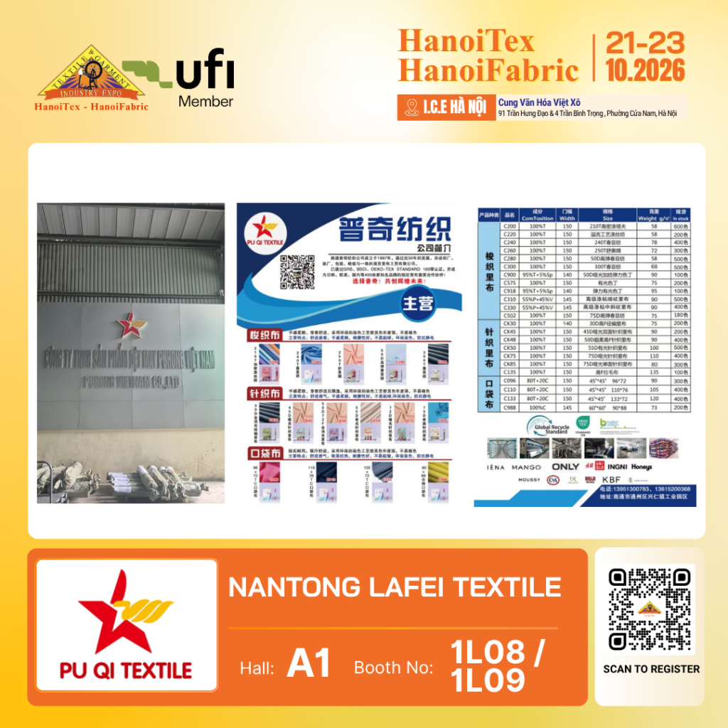 NANTONG LAFEI TEXTILE - Nhà trưng bày tiêu biểu HanoiTex - HanoiFabric 2026