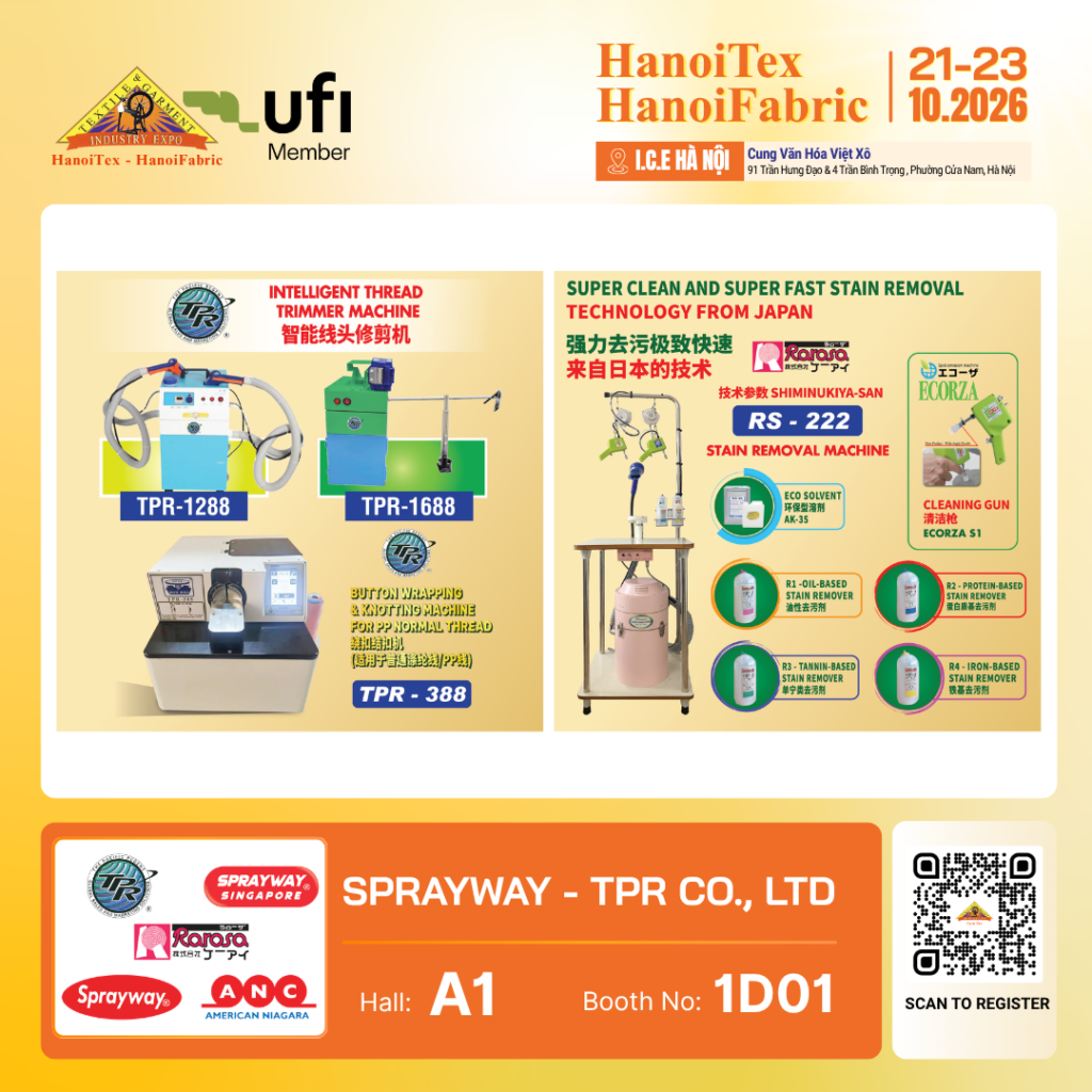 SPRAYWAY - TPR CO., LTD - Nhà trưng bày tiêu biểu HanoiTex - HanoiFabric 2026