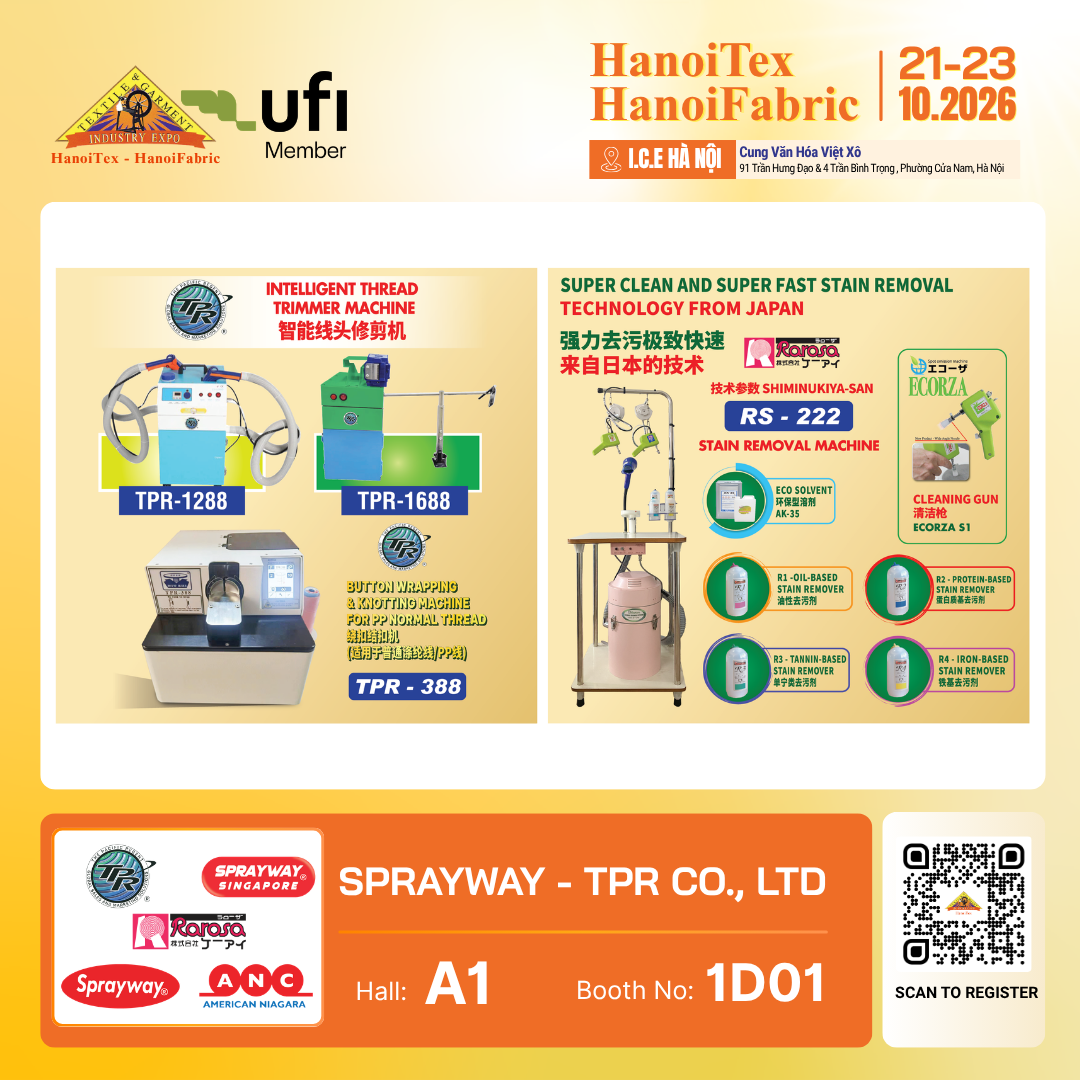 SPRAYWAY - TPR CO., LTD - Nhà trưng bày tiêu biểu HanoiTex - HanoiFabric 2026