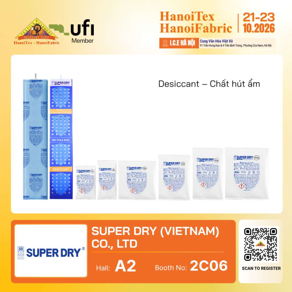 SUPER DRY (VIETNAM) CO., LTD - Nhà trưng bày tiêu biểu HanoiTex - HanoiFabric 2026