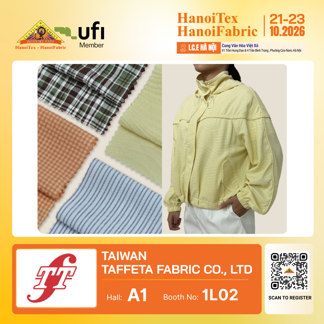 TAIWAN TAFFETA FABRIC CO., LTD. - Nhà trưng bày tiêu biểu HanoiTex - HanoiFabric 2026