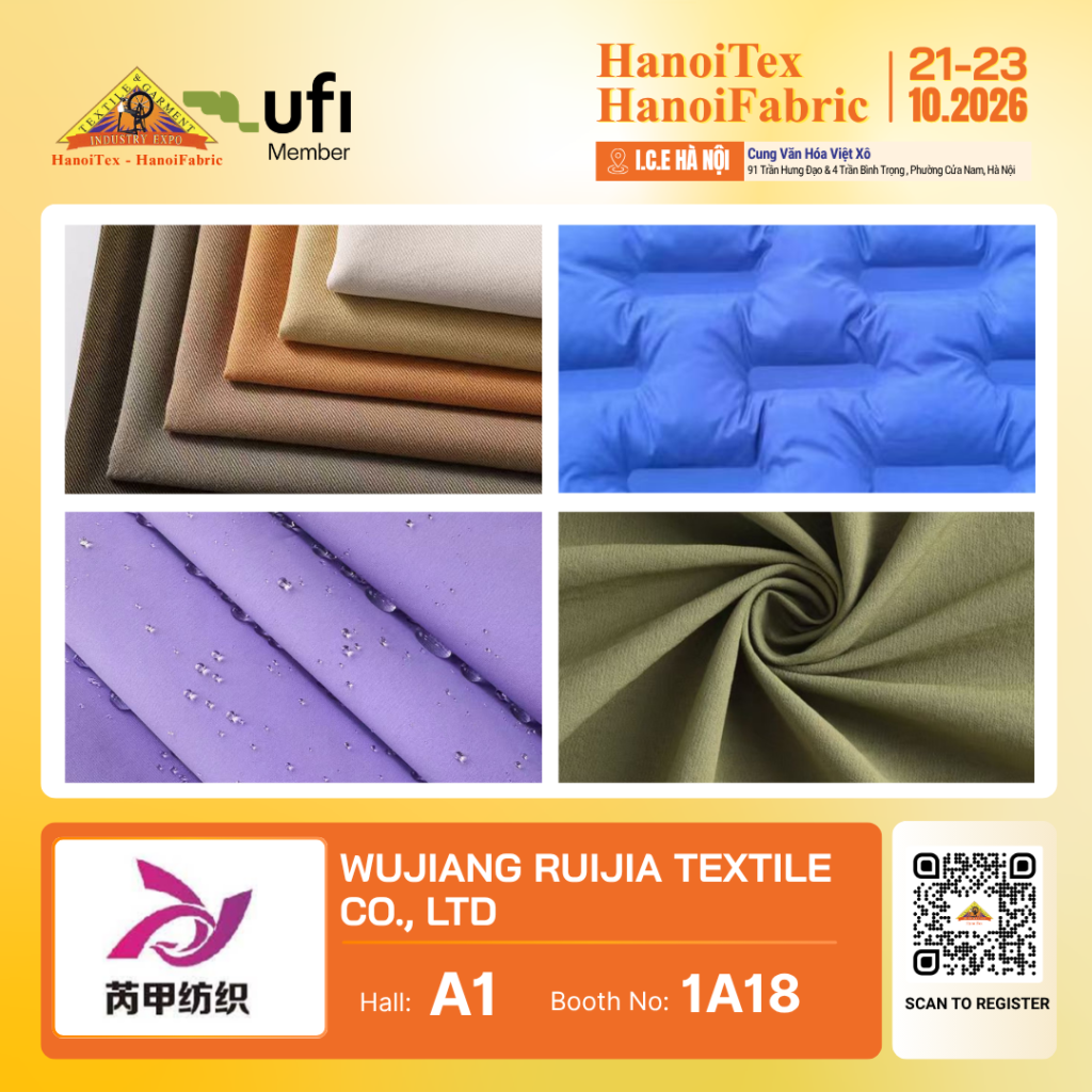WUJIANG RUIJIA TEXTILE CO., LTD. - Nhà trưng bày tiêu biểu HanoiTex - HanoiFabric 2026