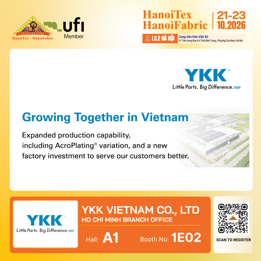 YKK VIETNAM CO., LTD - Nhà trưng bày tiêu biểu HanoiTex - HanoiFabric 2026