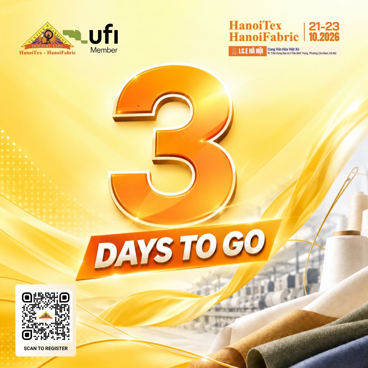 3 Days To Go - HanoiTex HanoiFabric 2026