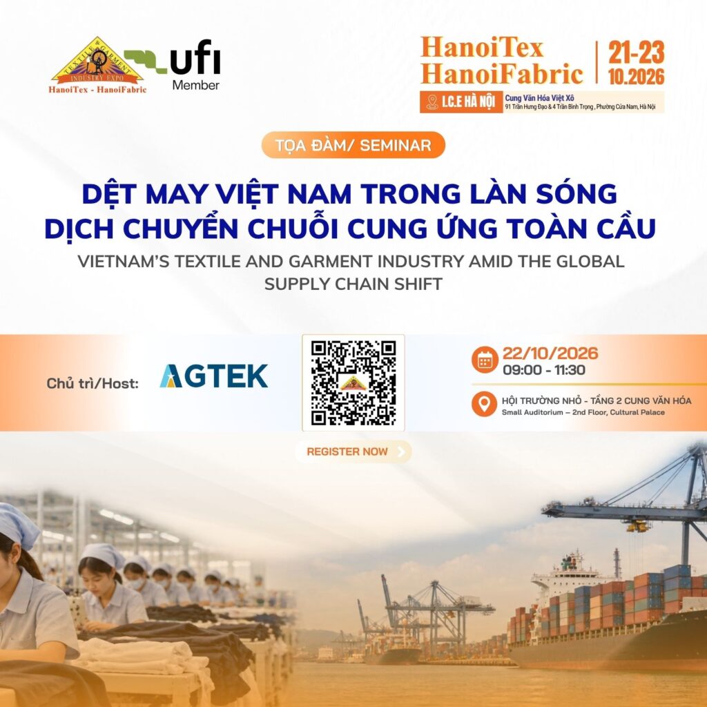 Banner Tổng Quan Hội Thảo AGTEK Buổi 1 HanoiTex HanoiFabric 2026