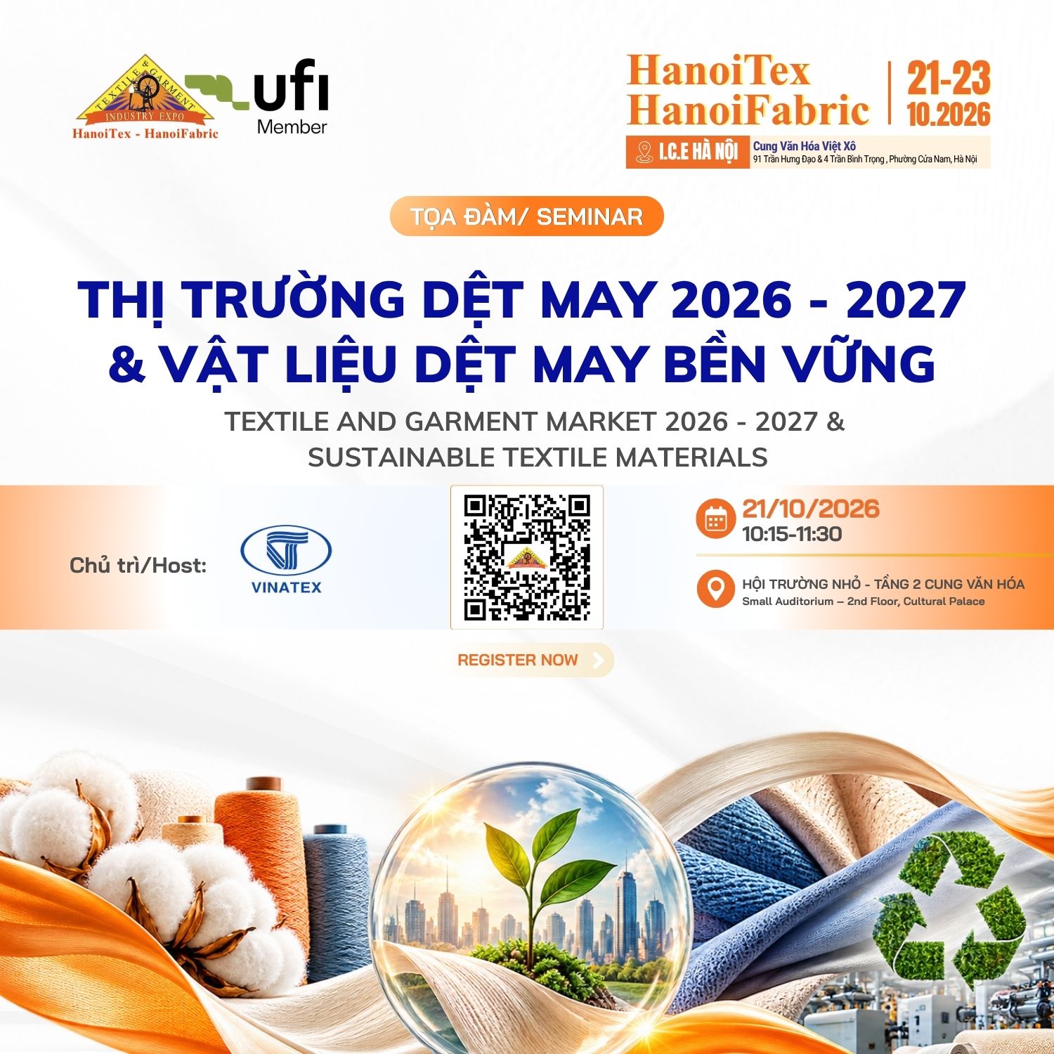 Hội thảo VINATEX tại Triển lãm HanoiTex - HanoiFabric 2026