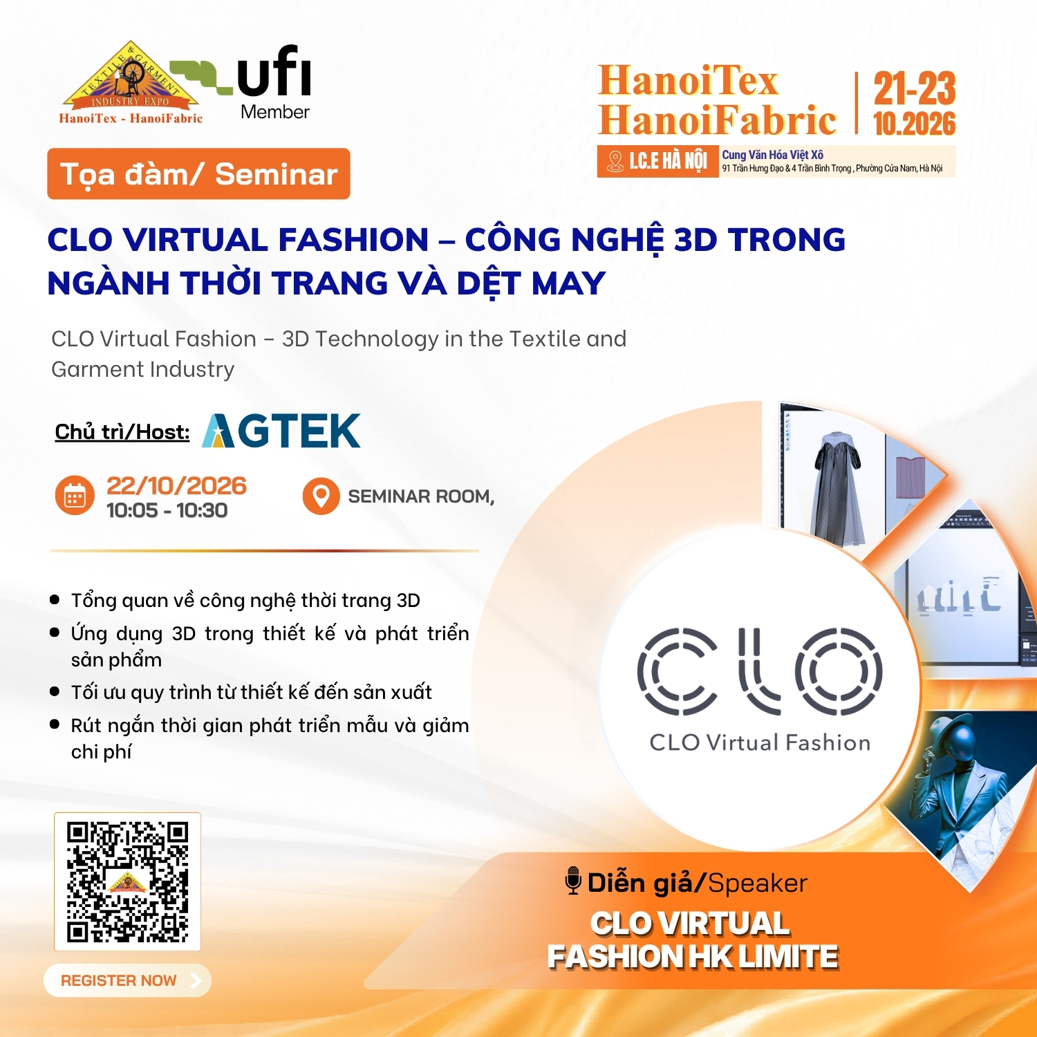 CLO Virtual Fashion - Công nghệ 3D trong ngành thời trang và dệt may - HanoiTex 2026
