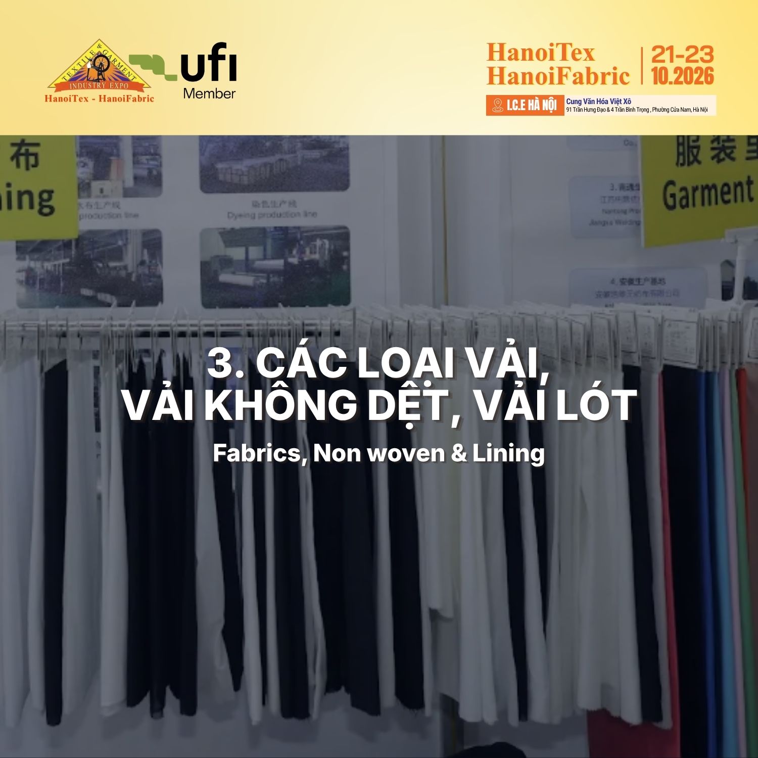 Cac loai vai vai khong det vai lot tai HanoiFabric 2026