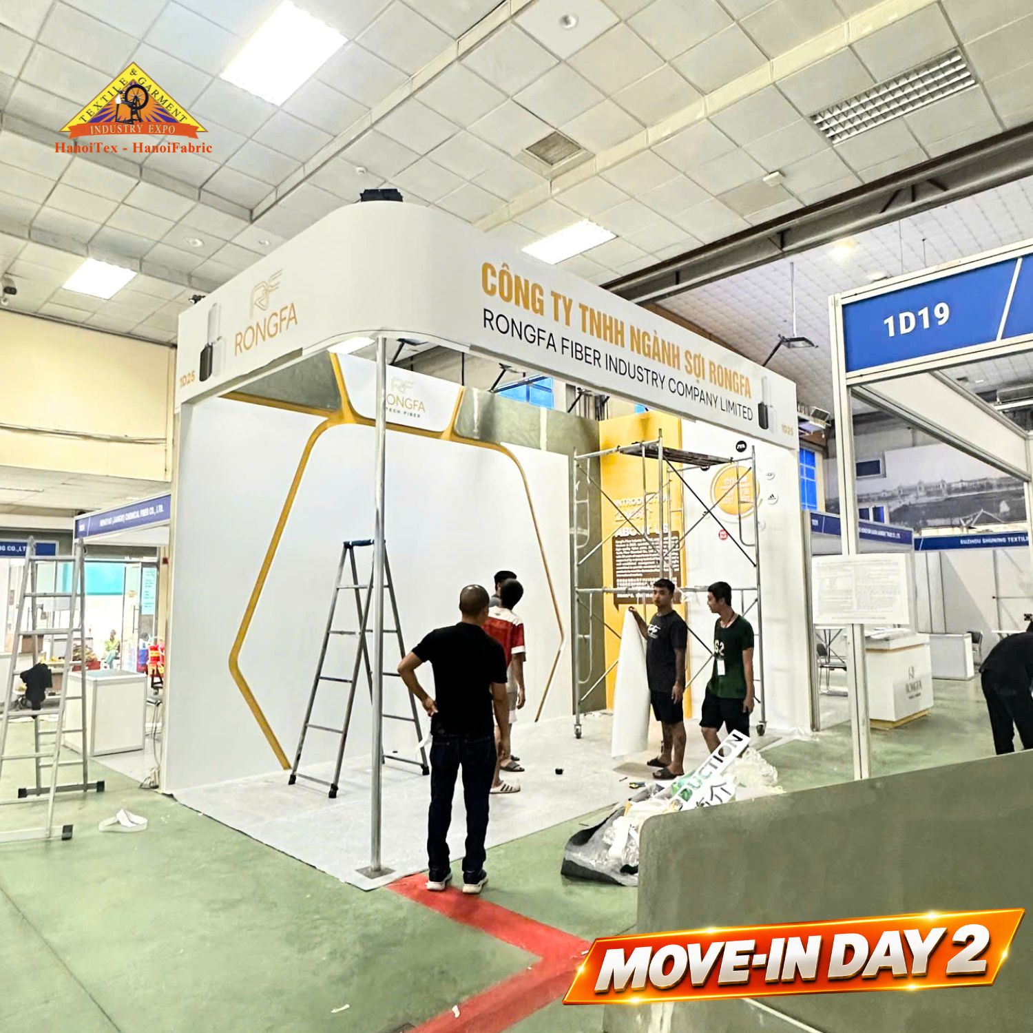 Thi công hoàn thiện gian hàng đặc biệt Công ty TNHH Ngành Sợi Rongfa tại HanoiTex 2026