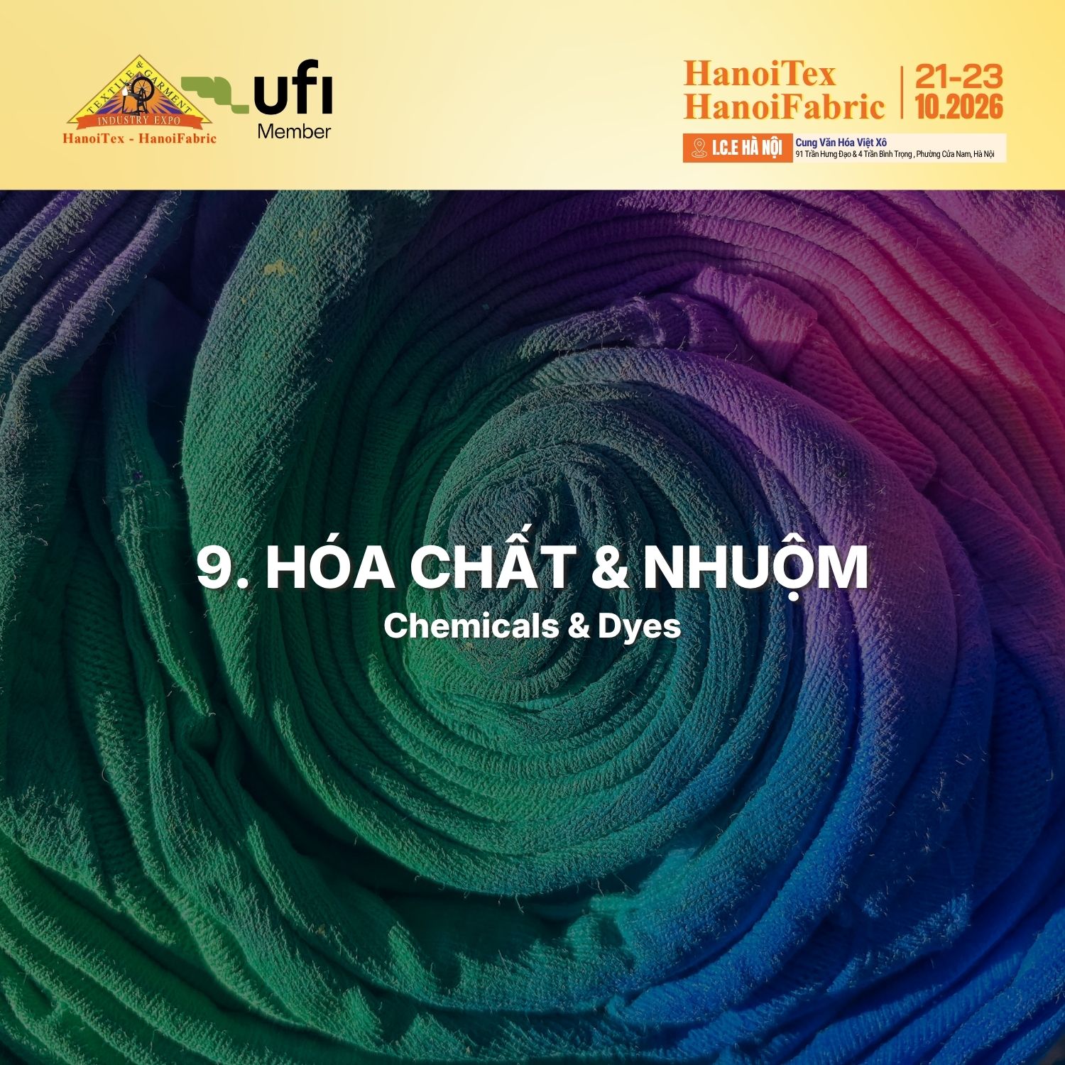 Hoa chat va nhuom tai HanoiTex HanoiFabric 2026