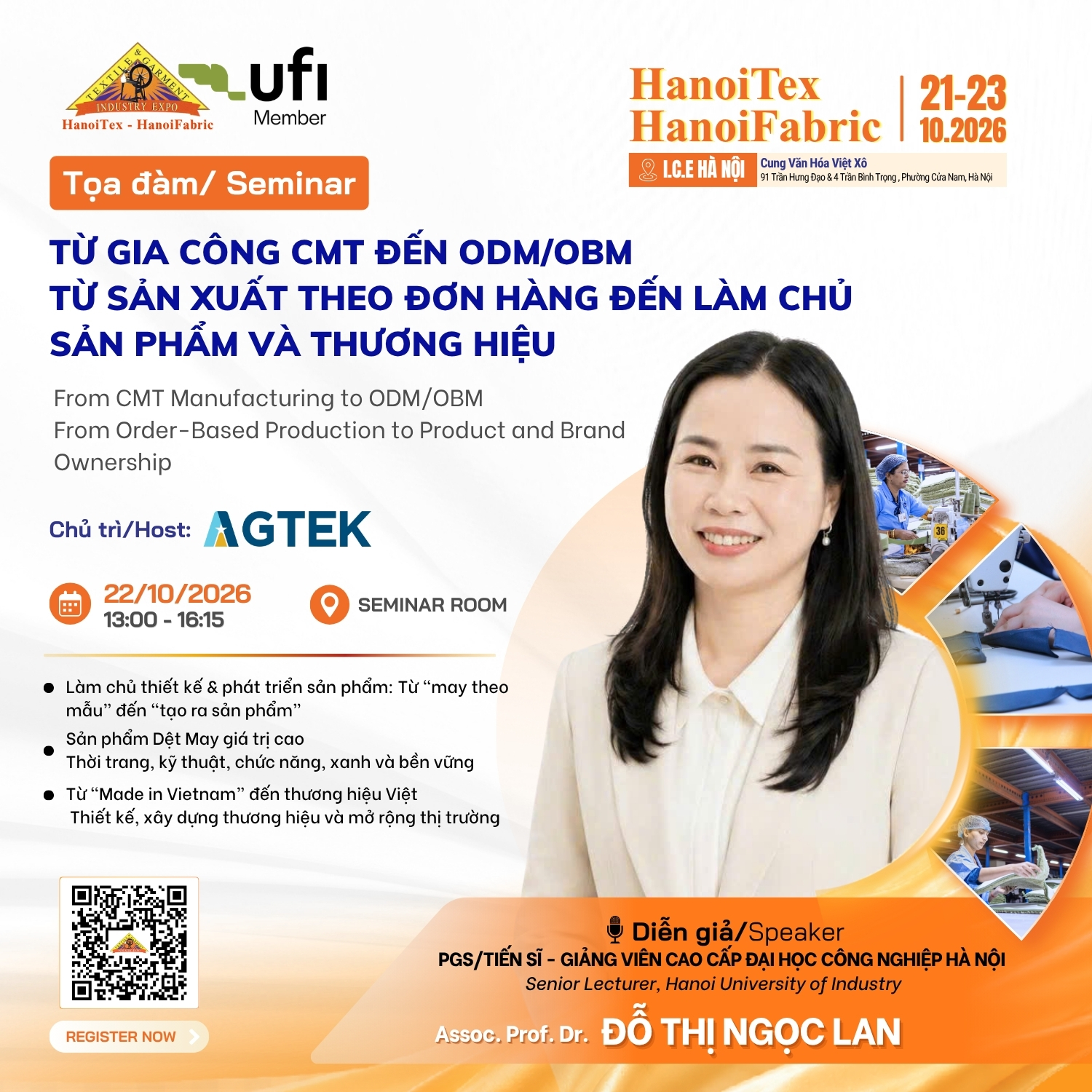 Làm chủ thiết kế & phát triển sản phẩm dệt may giá trị cao: Từ may theo mẫu đến tạo ra sản phẩm - PGS.TS Đỗ Thị Ngọc Lan