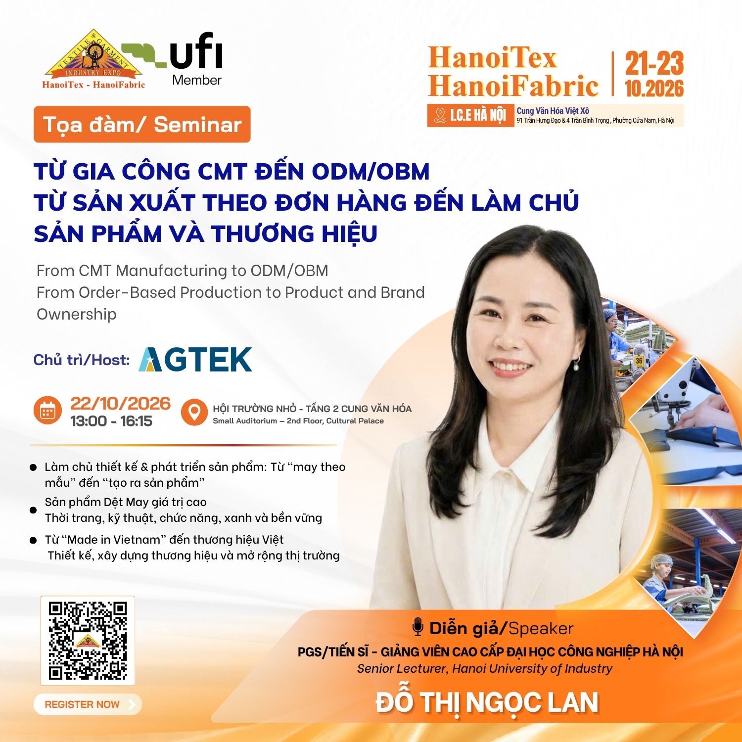 Làm chủ thiết kế & phát triển sản phẩm dệt may giá trị cao: Từ may theo mẫu đến tạo ra sản phẩm - PGS.TS Đỗ Thị Ngọc Lan
