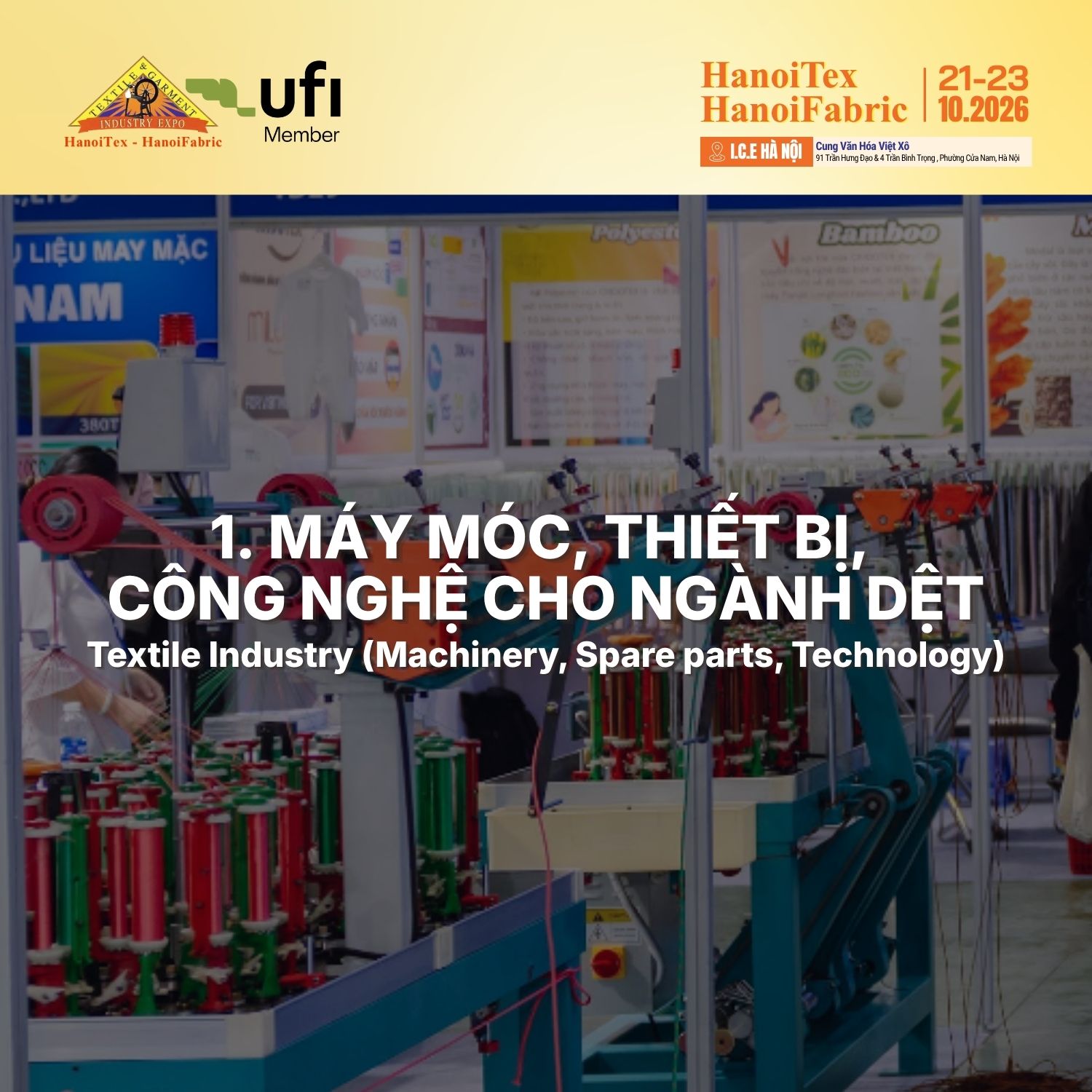 May moc thiet bi va cong nghe cho nganh det tai HanoiTex 2026