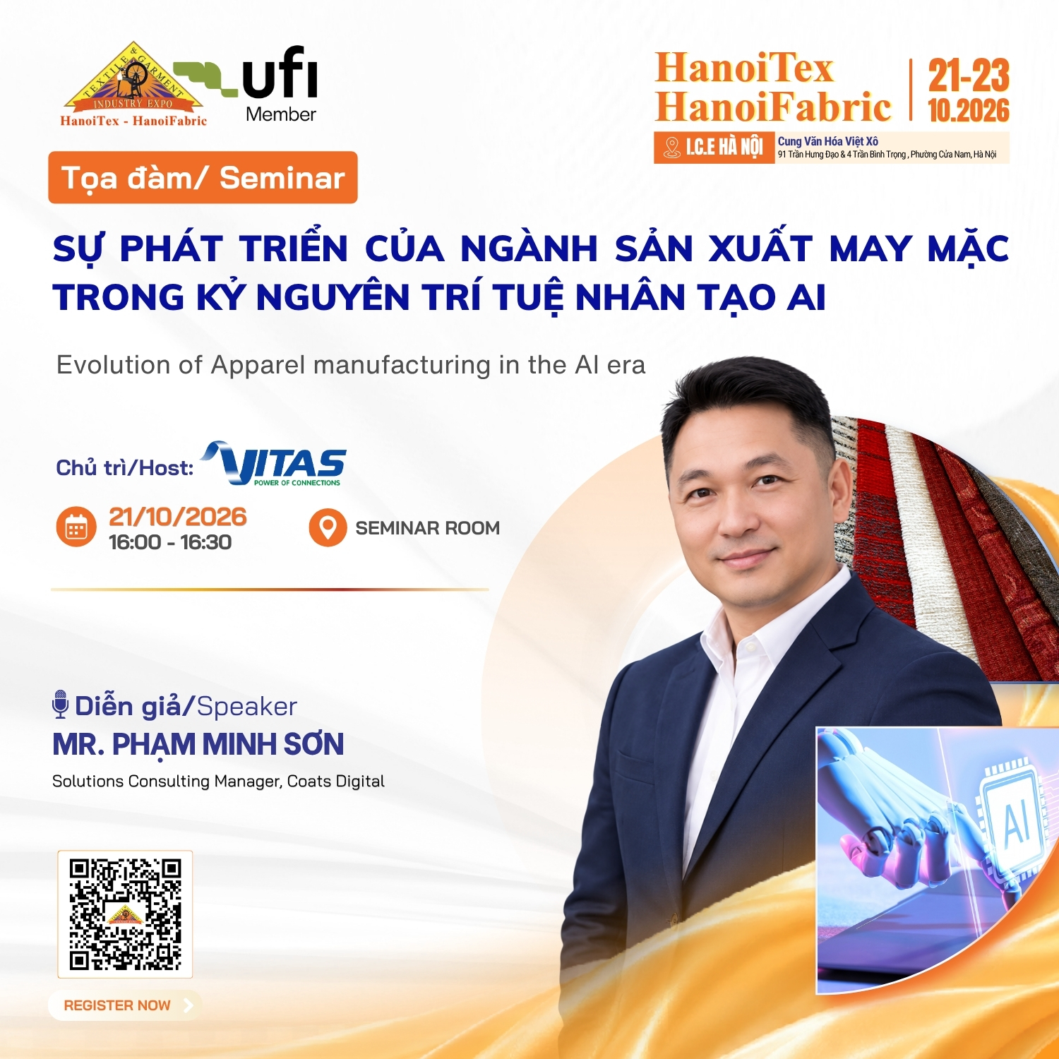 Sự phát triển của ngành sản xuất may mặc trong kỷ nguyên trí tuệ nhân tạo AI - Mr. Phạm Minh Sơn