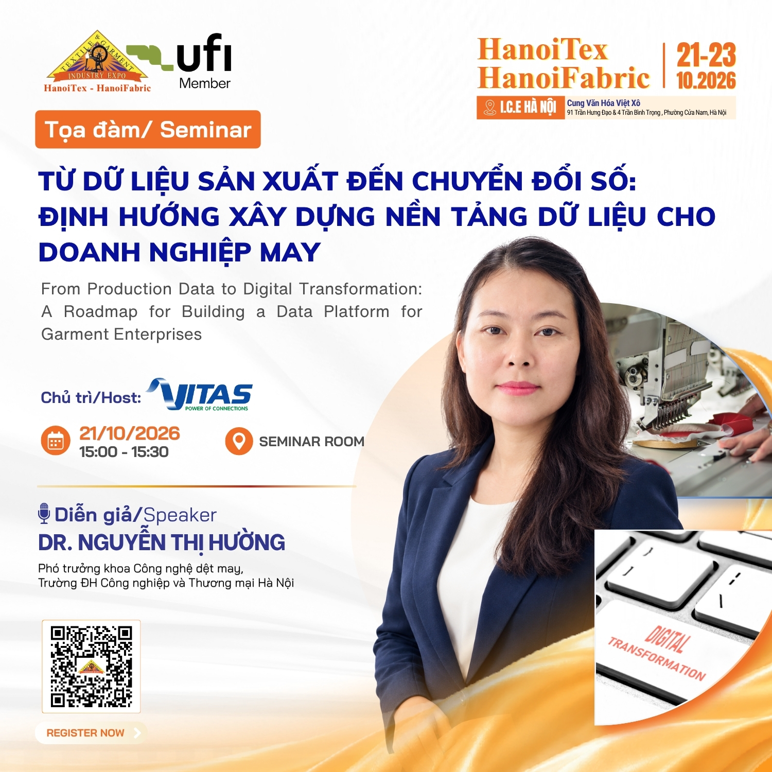 Từ dữ liệu sản xuất đến chuyển đổi số: Định hướng xây dựng nền tảng dữ liệu cho doanh nghiệp may - Dr. Nguyễn Thị Hường